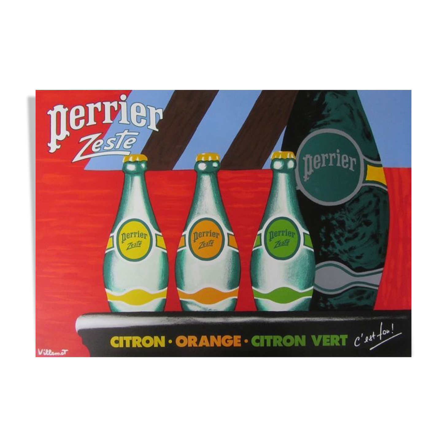 Ancient Poster Villemot - Perrier Zeste