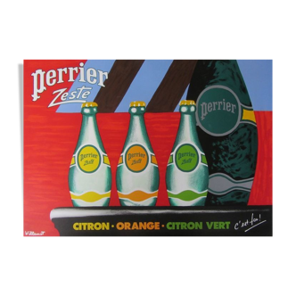 Ancient Poster Villemot - Perrier Zeste