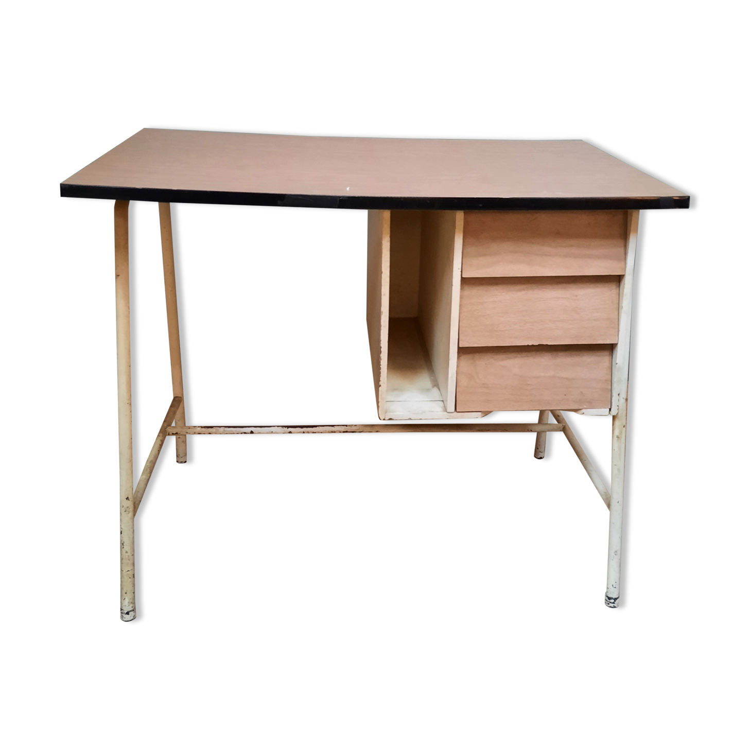 Vintage bureau in white formica