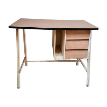 Bureau vintage en formica blanc