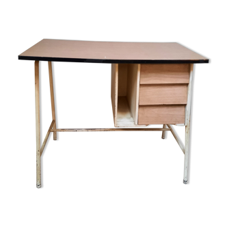 Bureau vintage en formica blanc