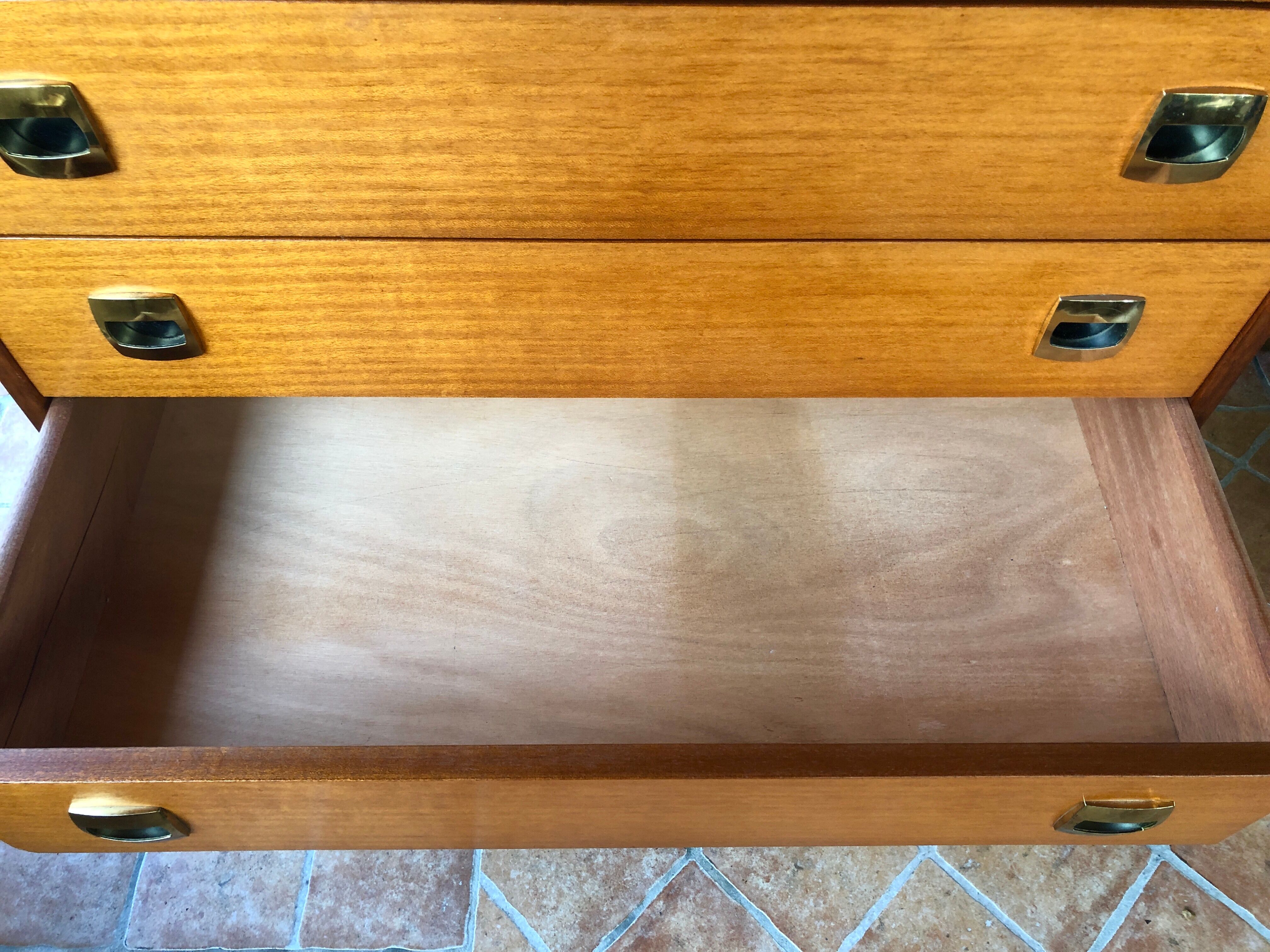 Vintage 60s chest of drawers has 4 drawers edited by Henri Couture