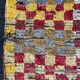 Tapis Tulu turc antique avec motif à carreaux