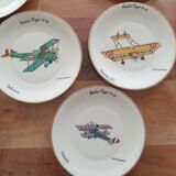 Marcel Jeanjean (1893-1973) et porcelaine de Limoges - Service à gateau - Série vieilles tiges 14-18