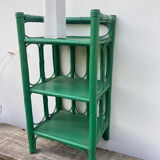 Vintage green rattan bedside table