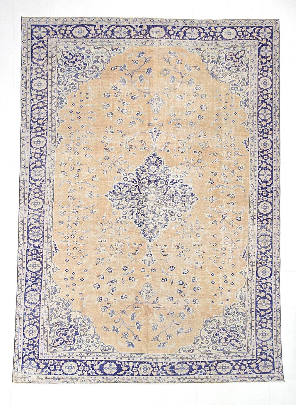 10x13 Blue & Light Orange Classic Antique Vintage Rug, 291x406Cm