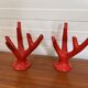 Set of two vintage “Alberello” coral vases
