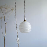 Speckled white opaline globe walker