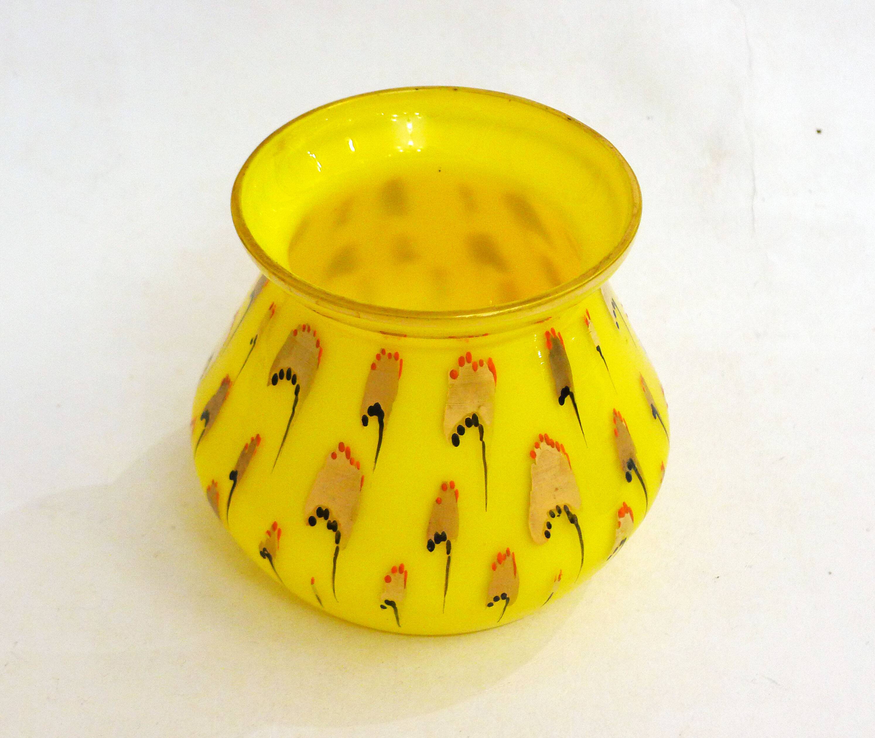 Yellow opaline Art Deco vase