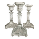 Molded glass candle holders X3