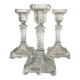 Molded glass candle holders X3