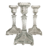 Molded glass candle holders X3