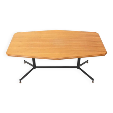Table with a wooden top and metal frame, 1950s.