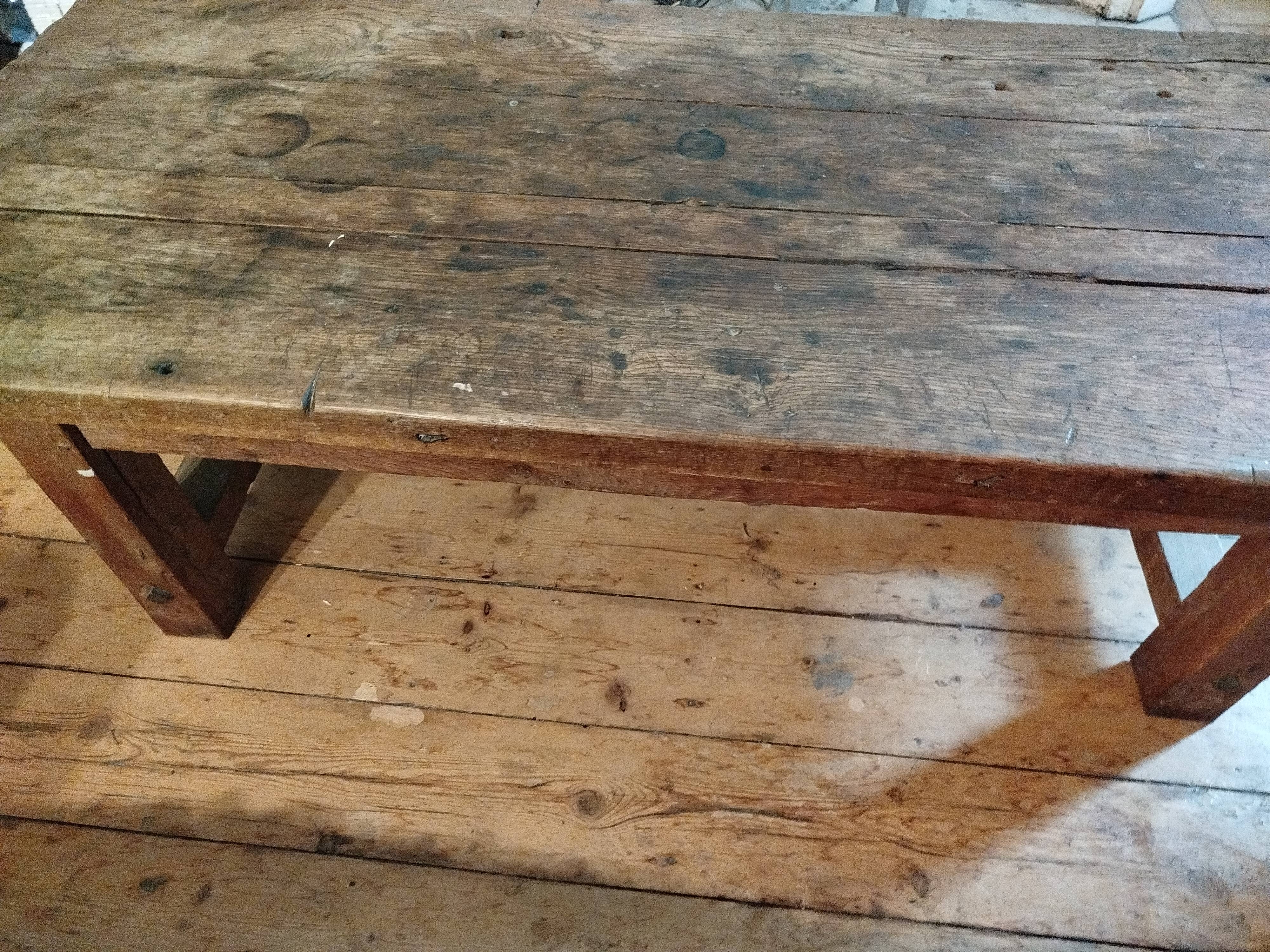 rustic coffee table, workshop style