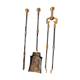 CHIMNEY ACCESSORY : CLAMP / SHOVEL / PICK in iron and brass 1 set of 3 pieces