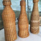 Set of 3 rattan bottles
