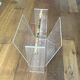 Vintage David Lange magazine rack for Roche Bobois - Plexiglas and brass