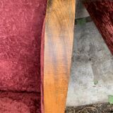 Pair of Art Deco club armchairs in burgundy red velvet, 1930s