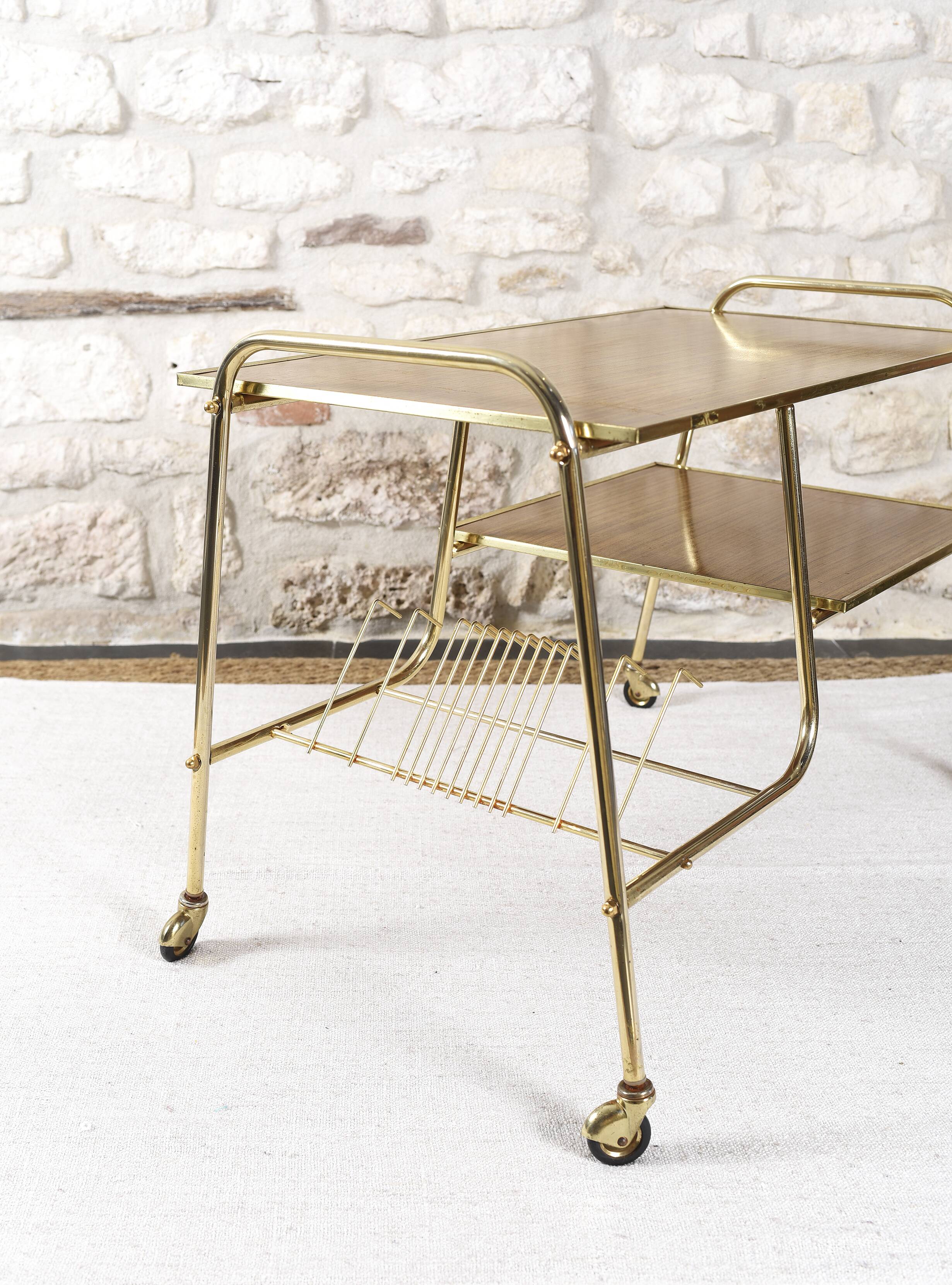 Vintage vinyl holder trolley