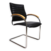 Chaise de salle à manger/conférence en cuir Thonet S74 par Josef Gorica, 1990