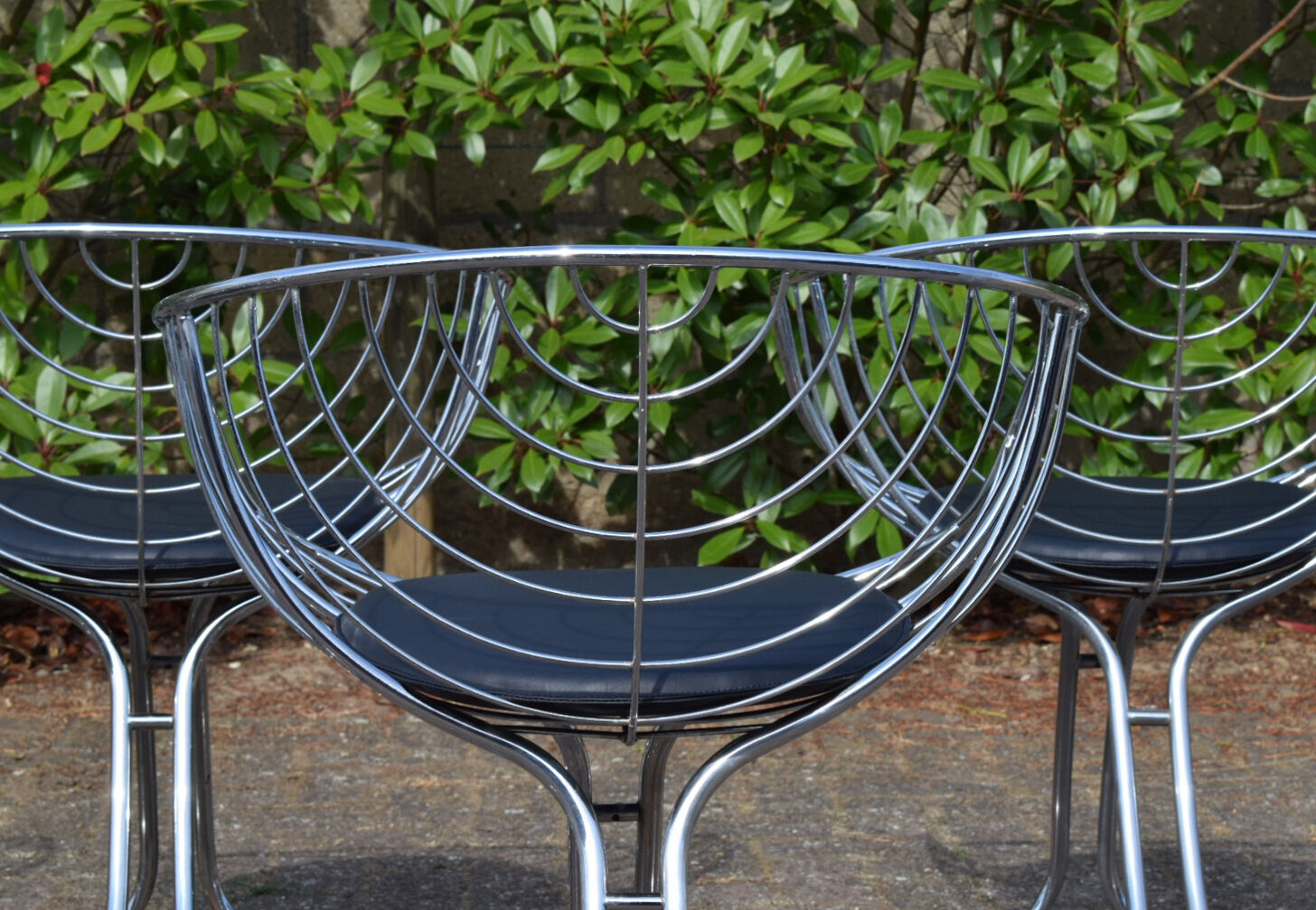 Vintage Pan Am Chrome Chairs by Gastone Rinaldi for Rima, Set of 5