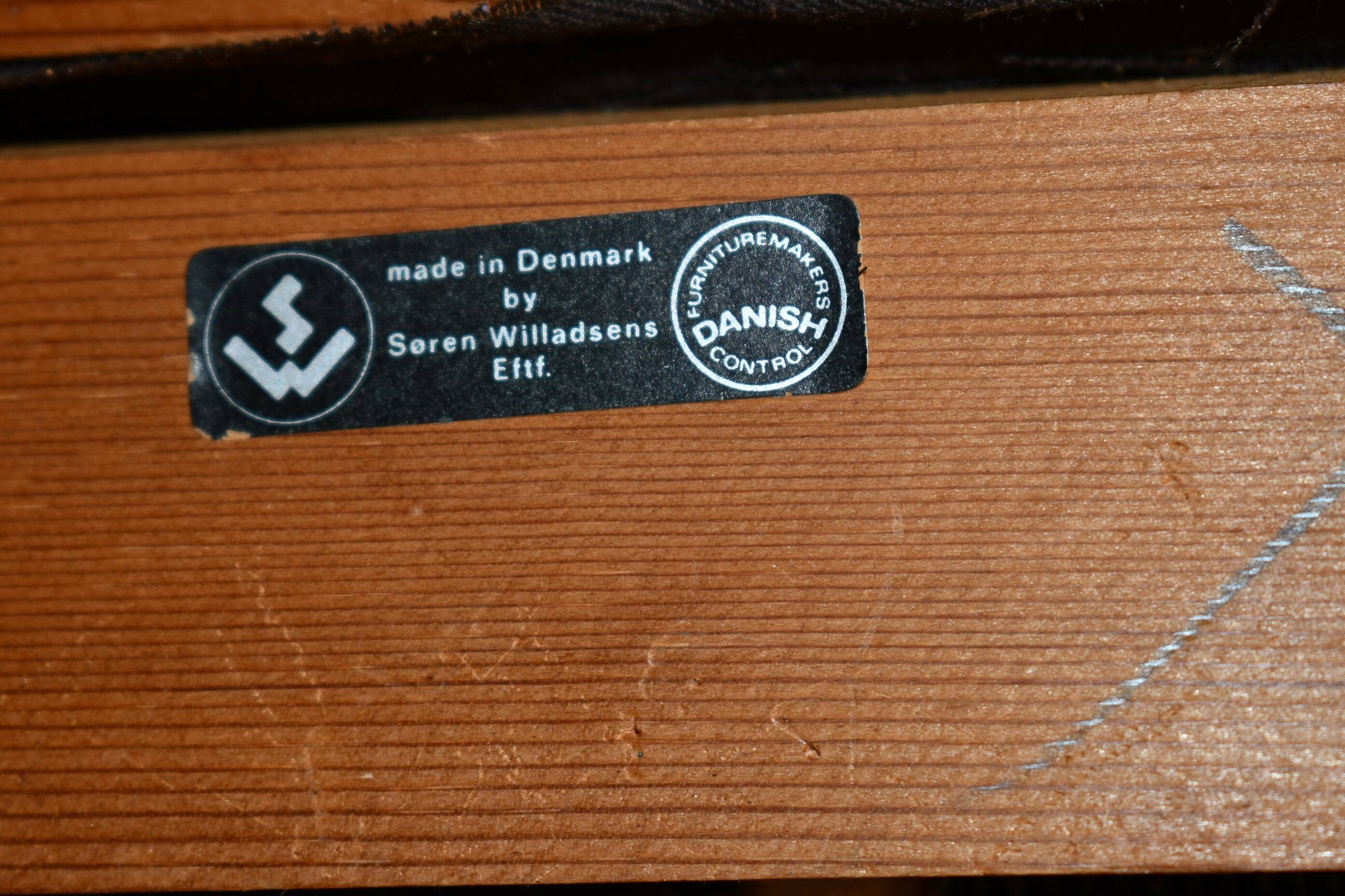 Leather armchair and footstool by Kai Lyngfeldt-Larsen. Denmark 1960s