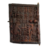 Blackened wooden Dogon attic door