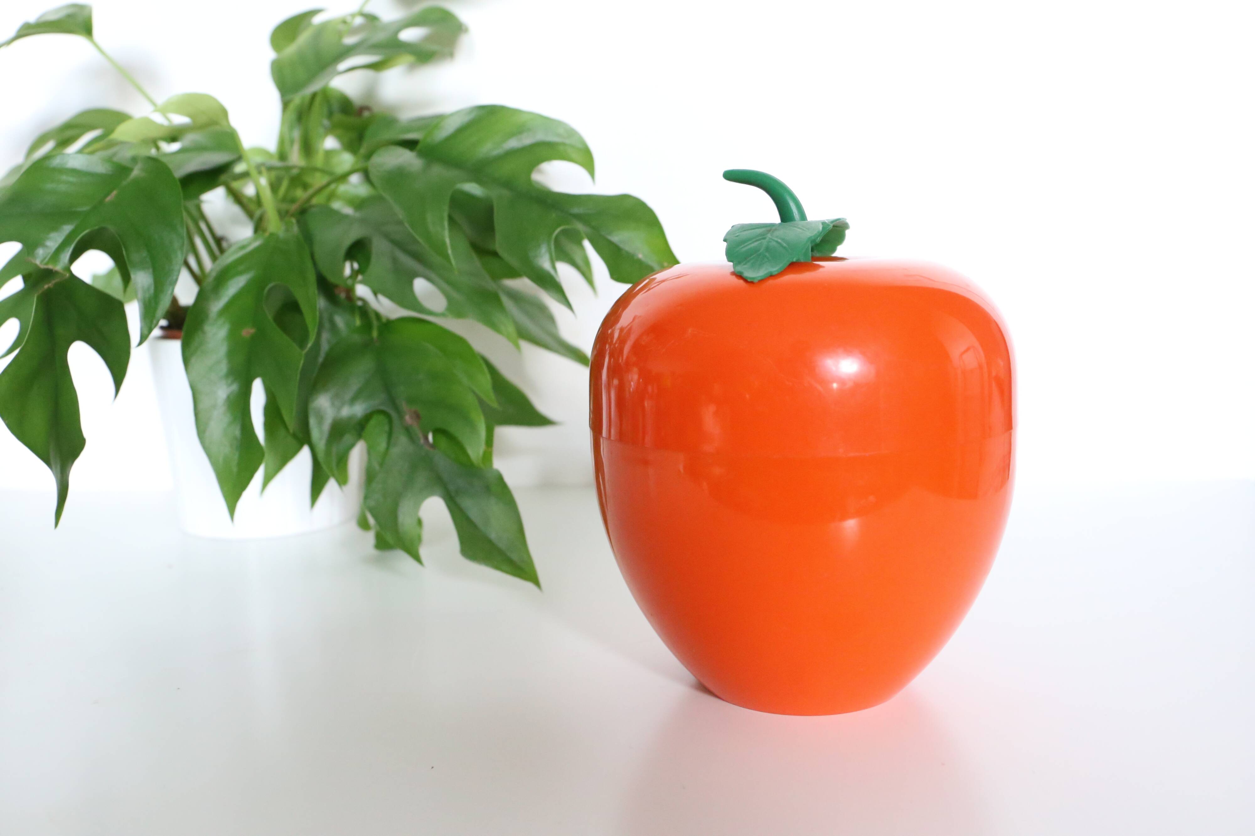 Orange ice bucket, vintage