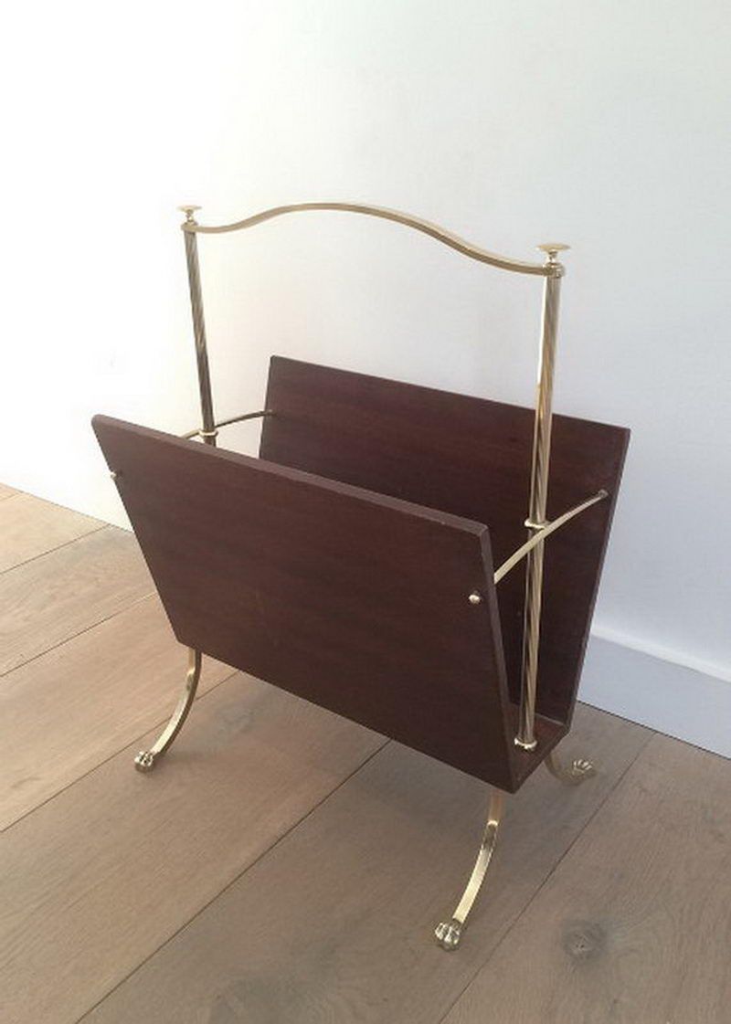 Magazine rack with claw feet. Maison Jansen