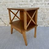 Bedside compass feet in light wood, 60s