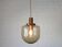 1 blown smoked glass pendant light / copper bar lamp / mid-century modern 1970s