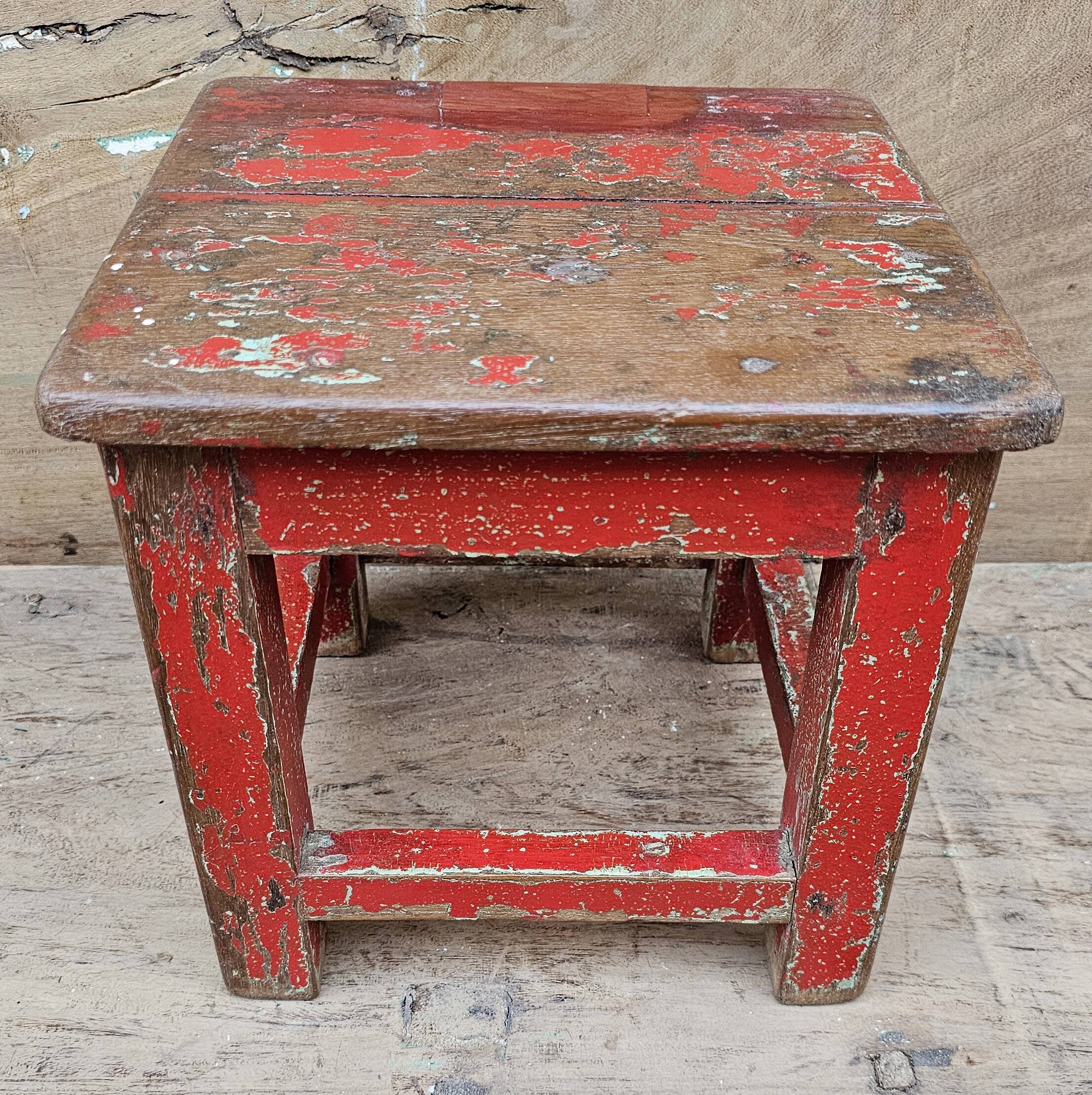 Old Burmese teak tea table