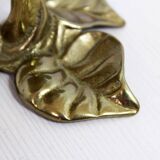 Brass leaf candle holder
