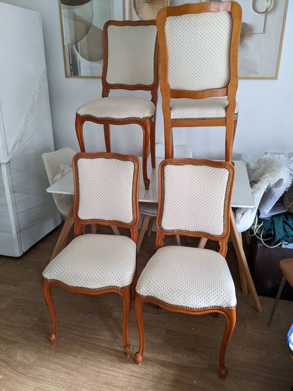 Lot de 4 Chaises Vintage Style Louis XV / Louis Philippe