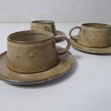 3 stoneware cups