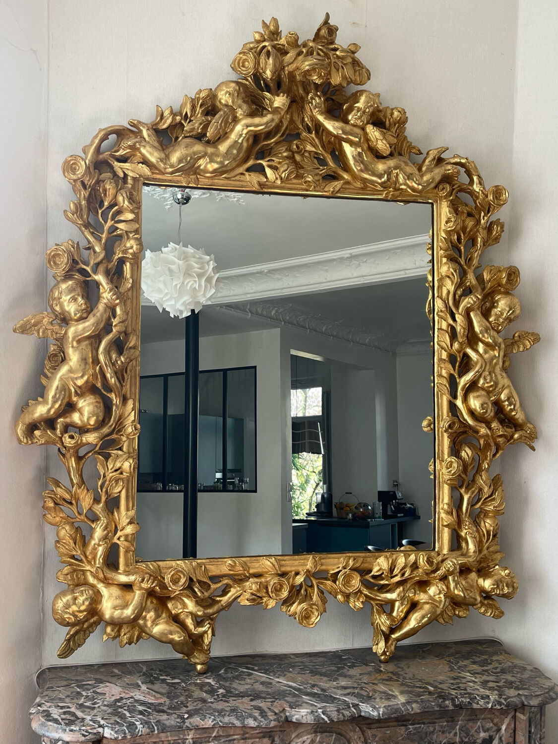Mirror XVIIIth italian baroque 142x118cm