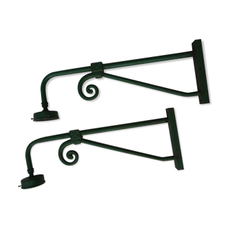 2 old metal stems for wall lighting