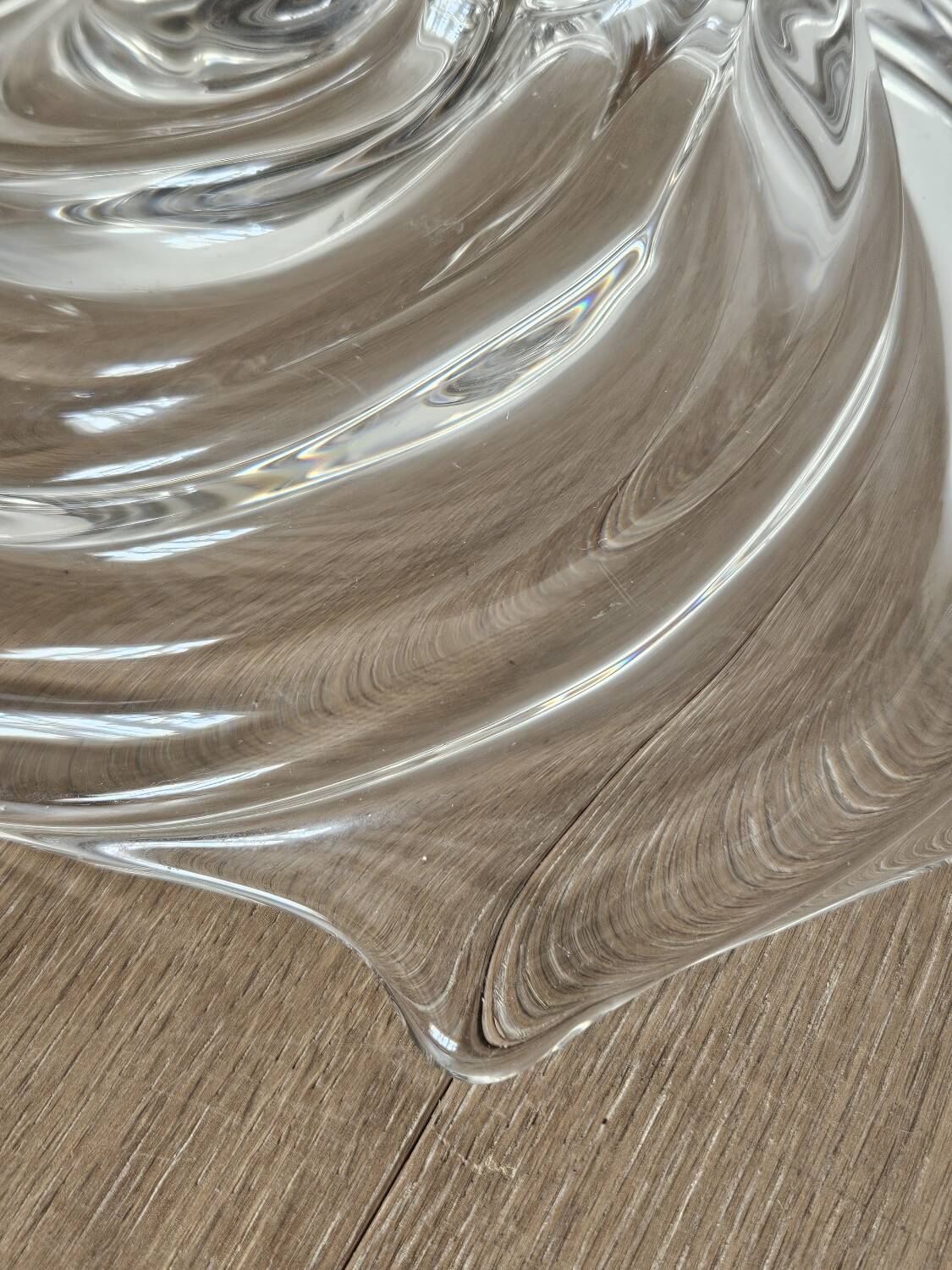 Vintage glass spiral trinket tray