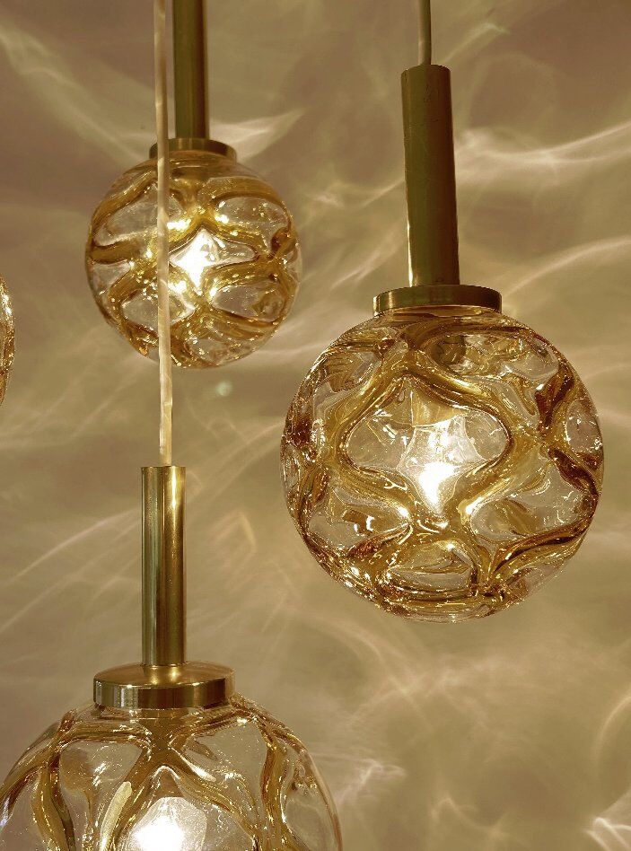 Suspension en verre vintage de Doria, années 1970.
