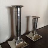 Suite of three neoclassical candle holders in silver bronze - Art Deco - 1920s/1930s