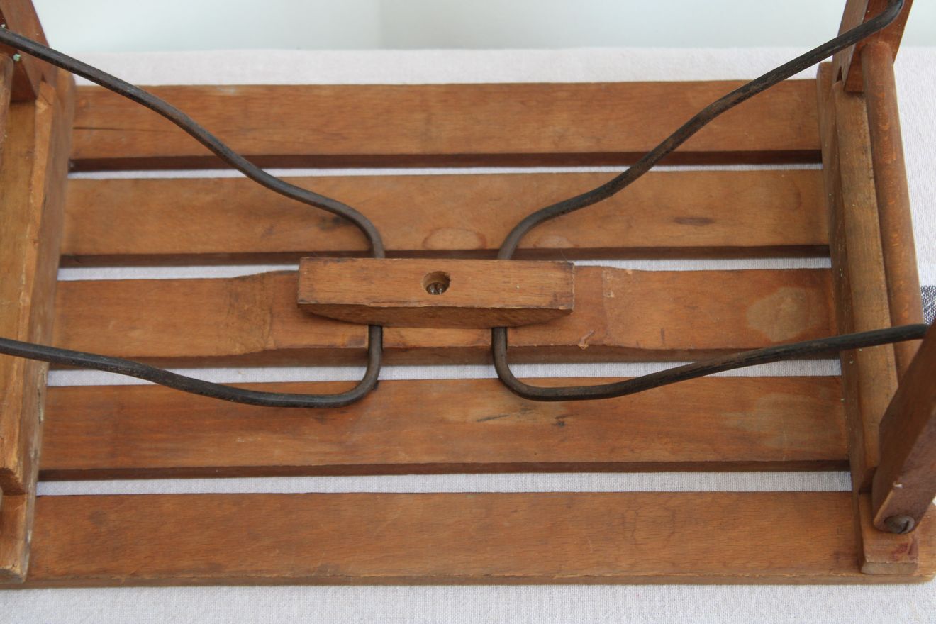 Folding wooden stool
