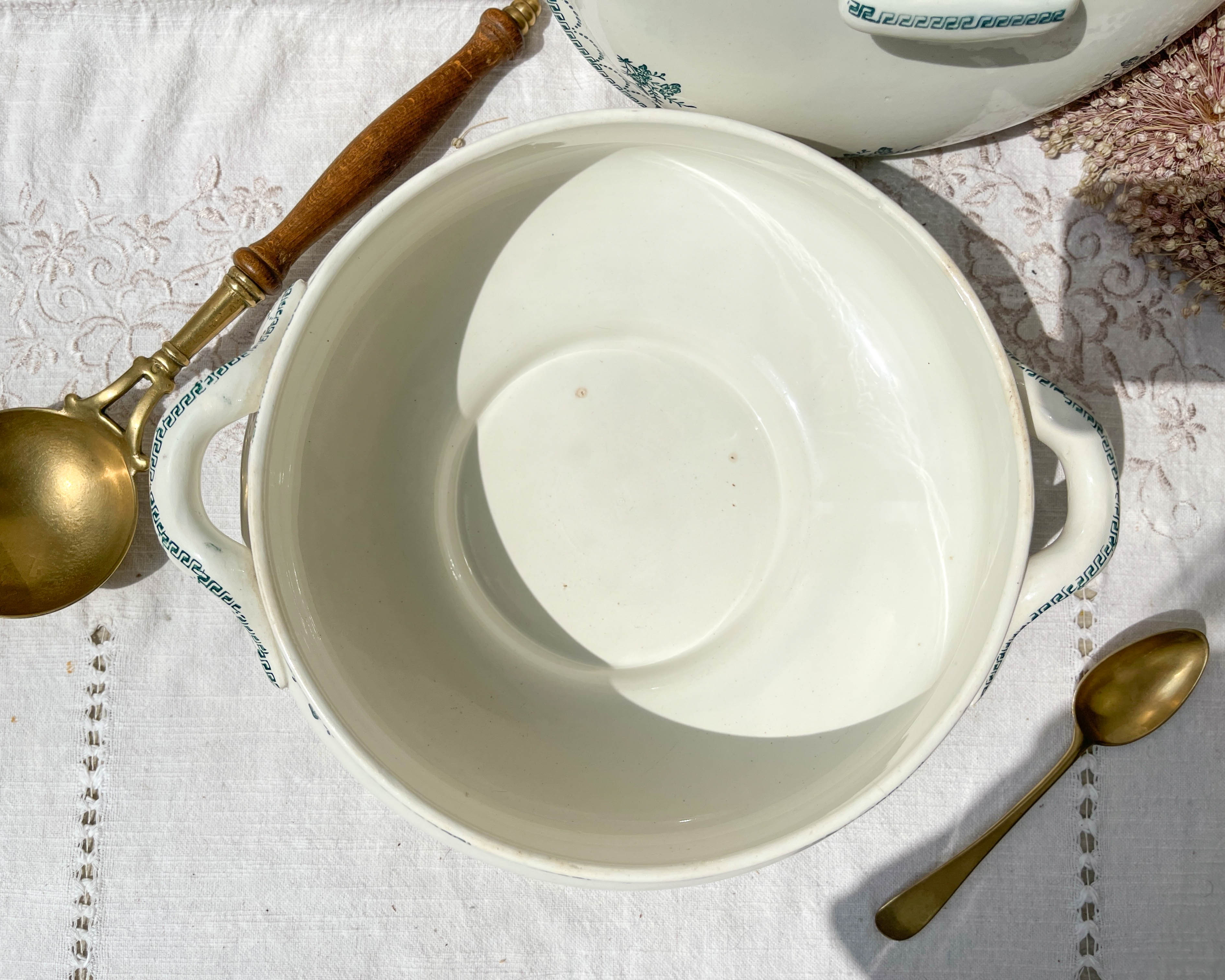 Soup Pot Green Iron Land St Amand, XIXth