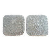 Paire de plafonniers en verre sculpté Limburg A669, Allemagne des années 1970