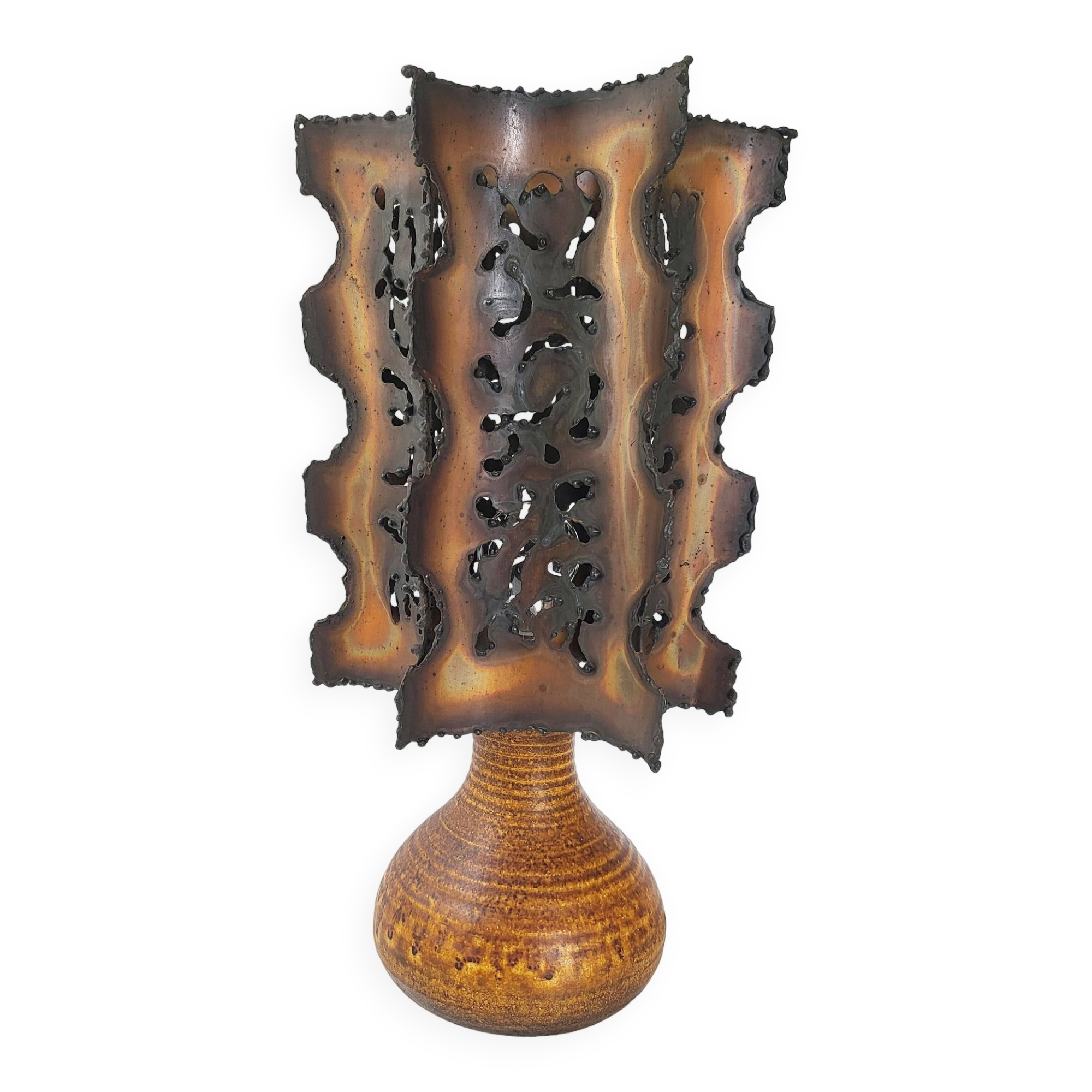 Vintage Accolay lamp in ceramic & metal 1960s