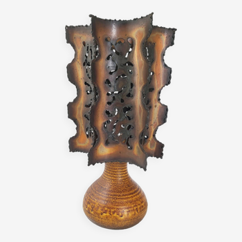 Vintage Accolay lamp in ceramic & metal 1960s