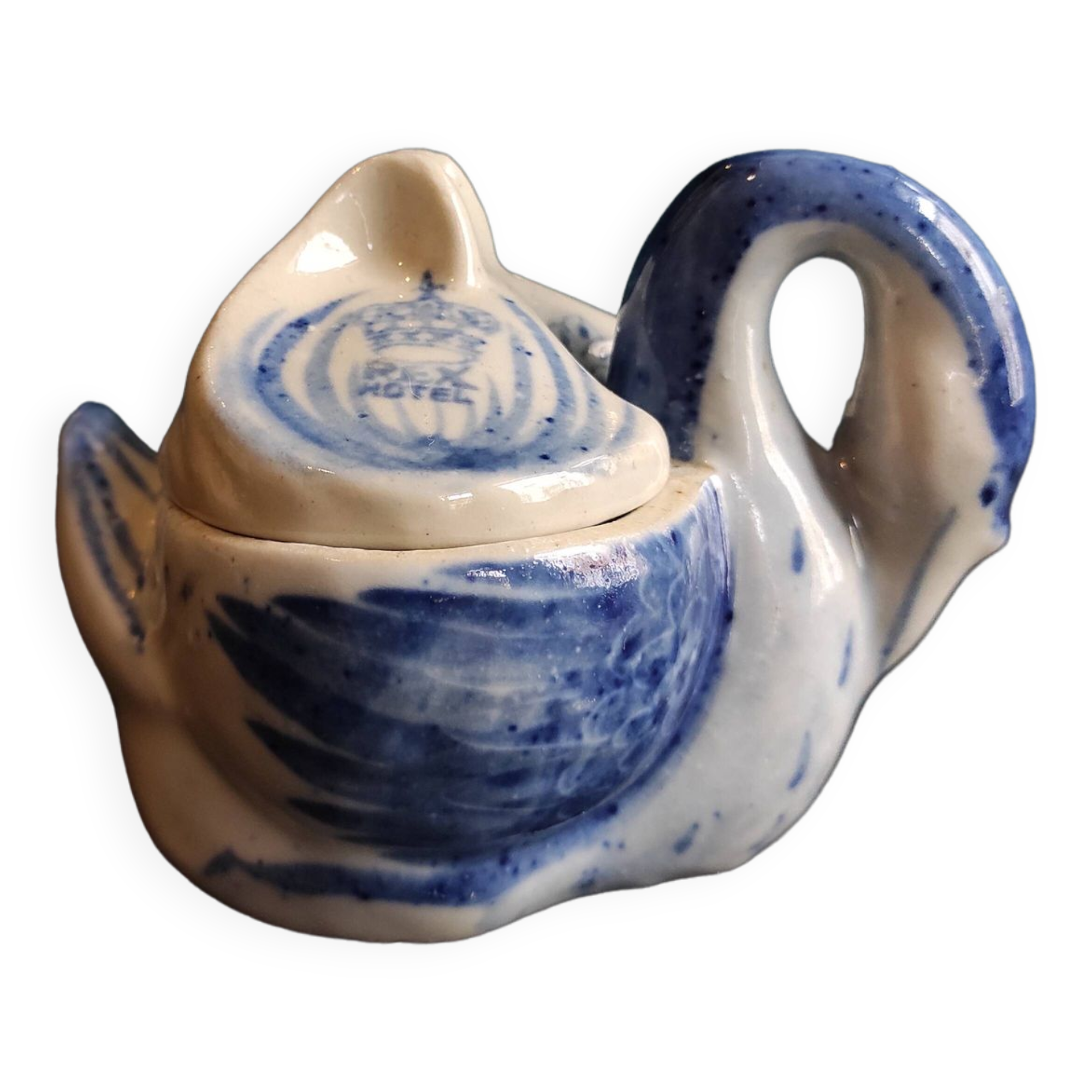 Vintage Vietnamese swan-shaped salt and pepper holder