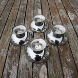 4 coupes à glace anciennes en inox