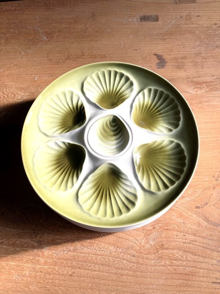 6 oyster / shellfish plates Moulin des Loups