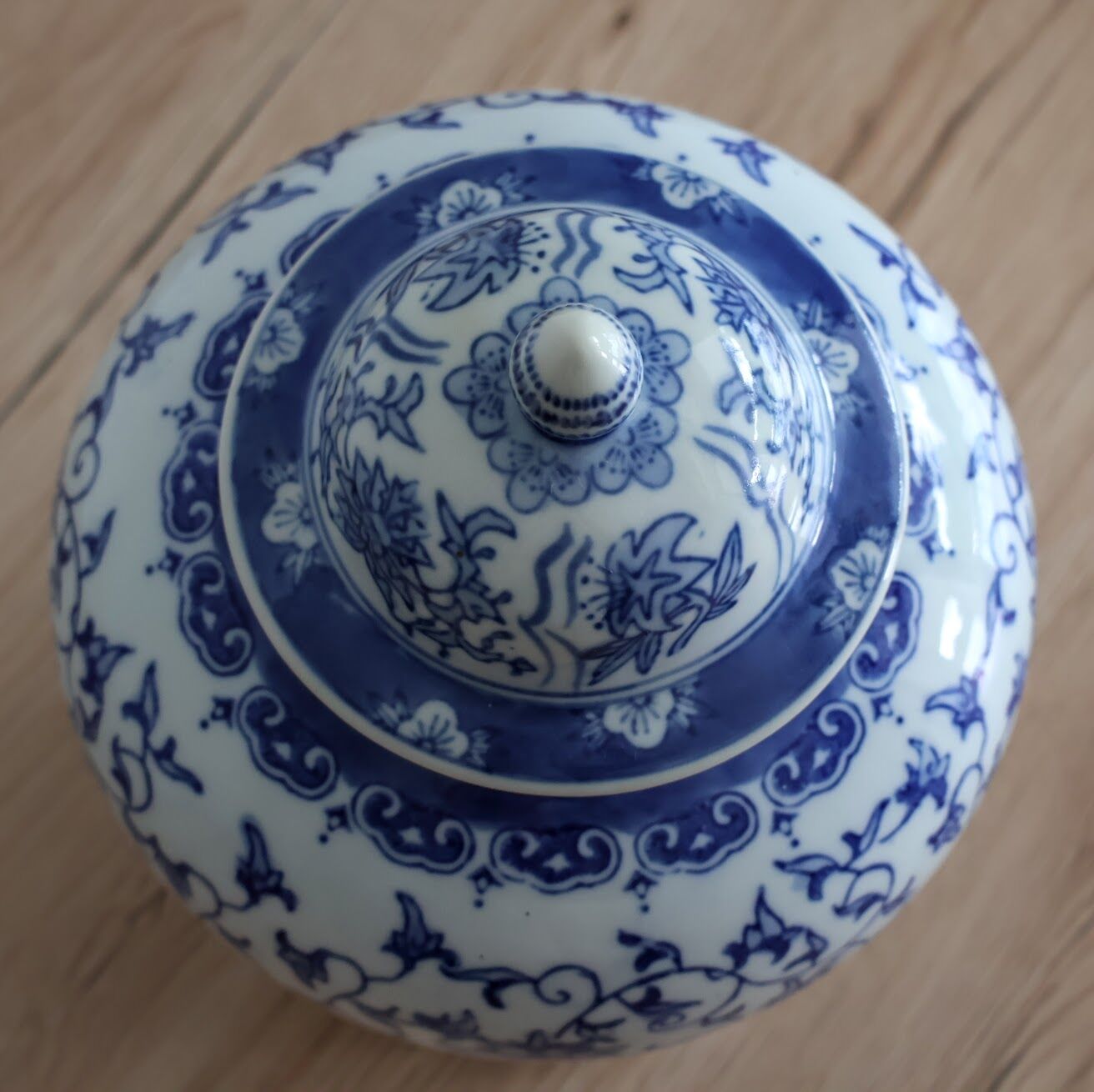 Grand pot à gingembre en porcelaine chinoise