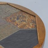 Large Round Vintage Brutalist Coffee Table